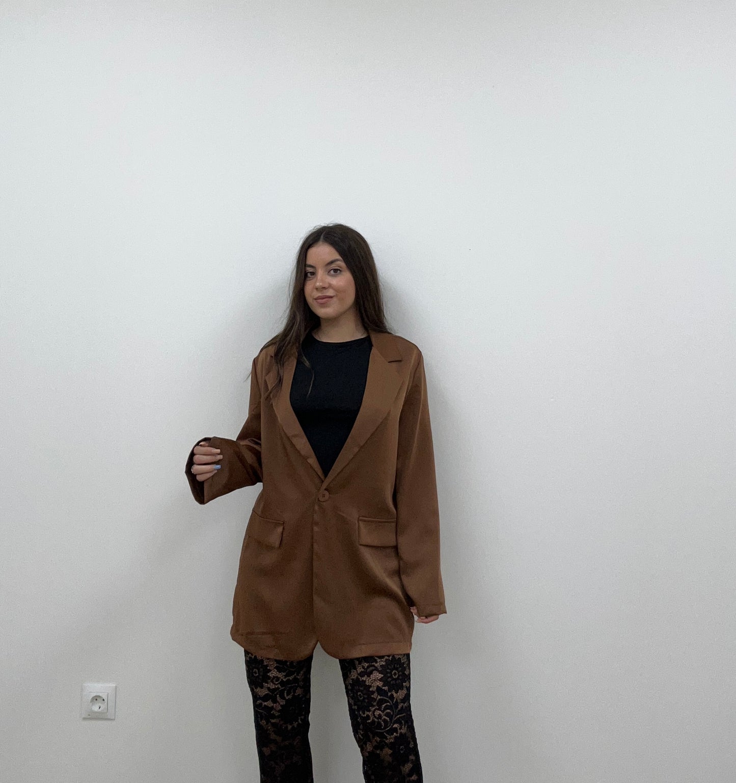 CHAQUETA RASO MARRÓN
