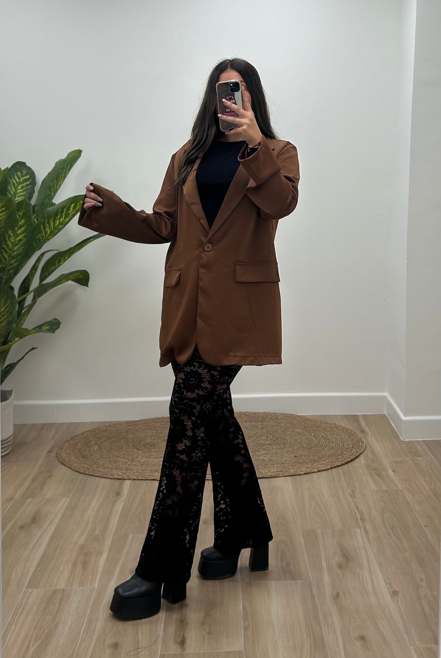 CHAQUETA RASO MARRÓN