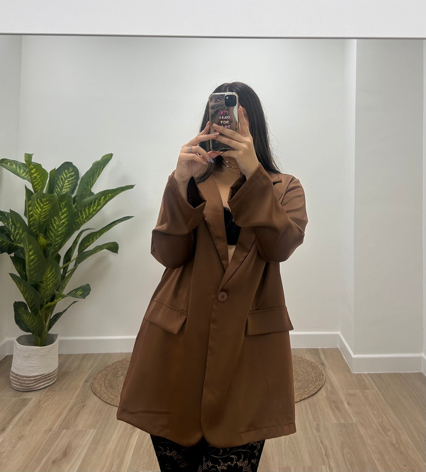 CHAQUETA RASO MARRÓN