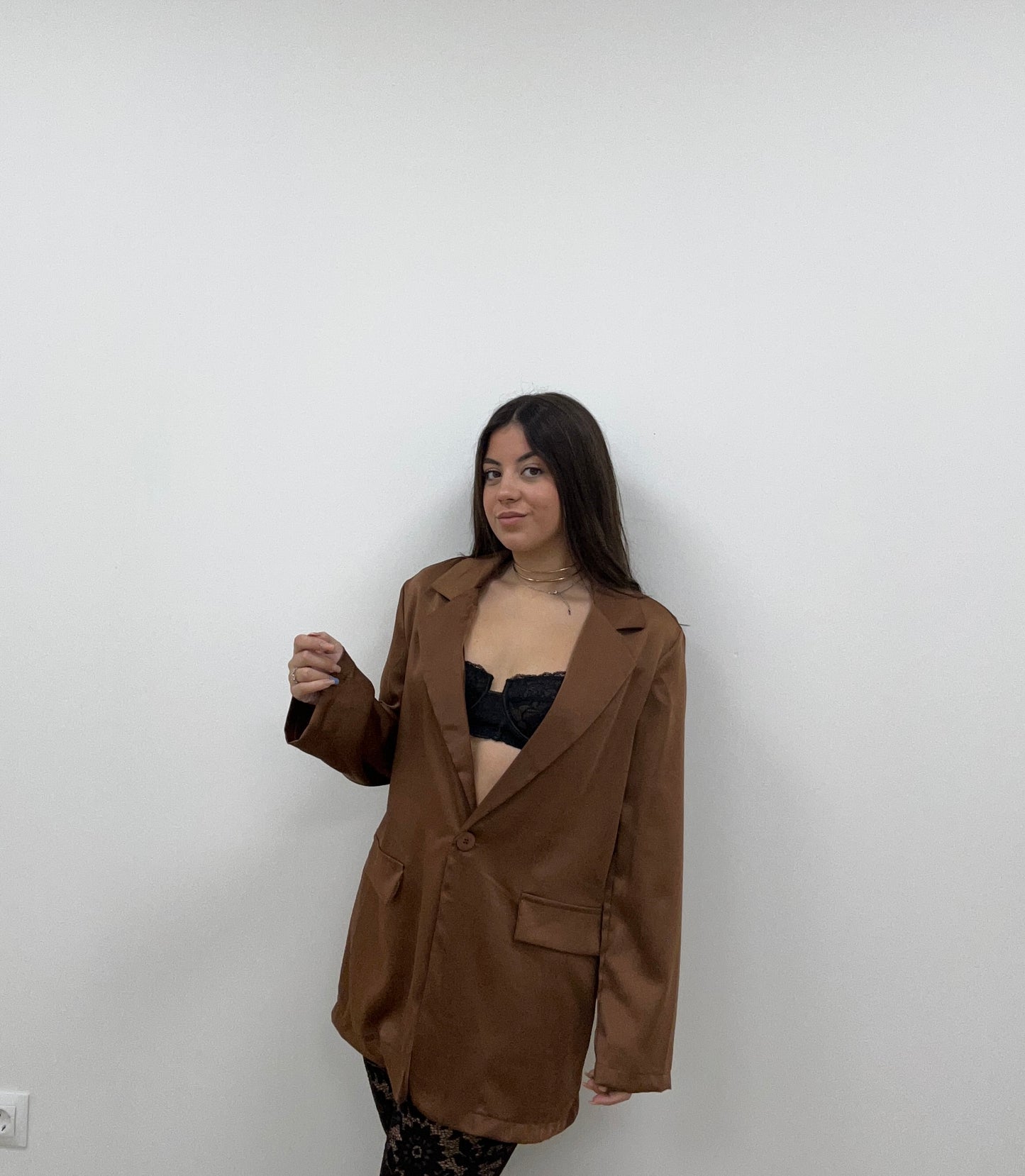 CHAQUETA RASO MARRÓN
